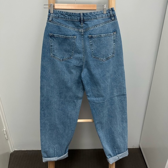 Forever New Denim Effy Barrell-Leg Jeans Straight Mid Wash Blue Size 10 - Picture 4 of 4